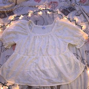 Old Navy White/cream off the shoulder blouse, 3x, worn once, great shape